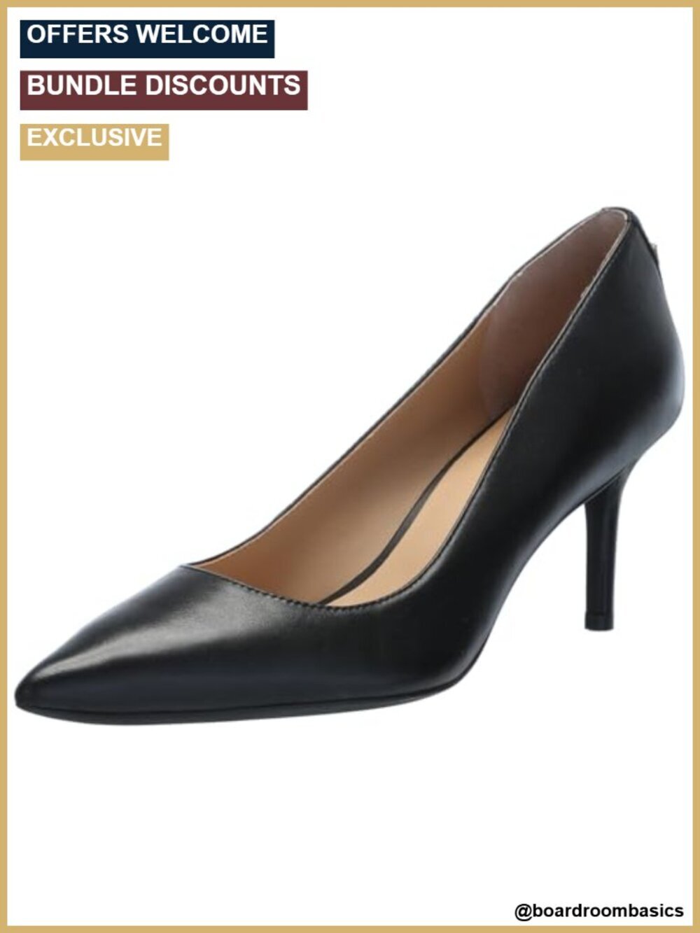 Leather Pointed Toe Stiletto Heel Pumps Slip-On
